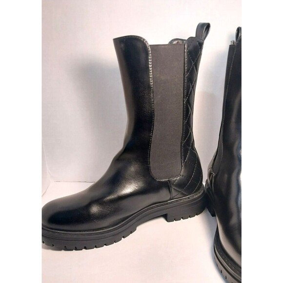 Liliana Dreamer Quilted Chelsea Mid Calf Boots In Black Womens Size 9 - Picture 4 of 9